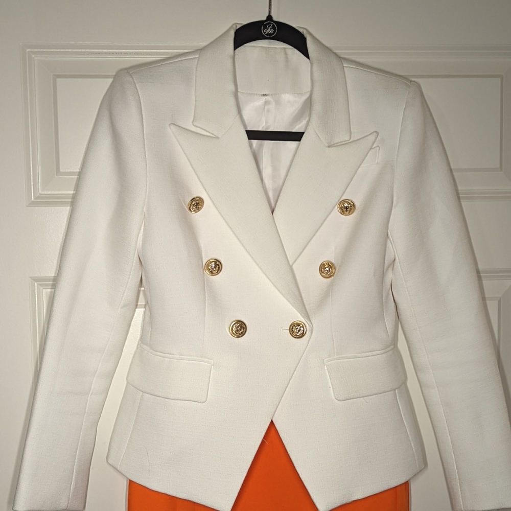 White double breasted blazer size 2